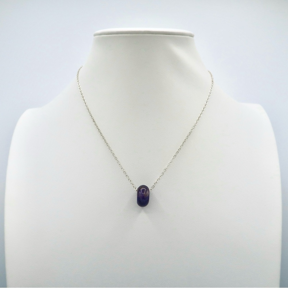 Sterling Silver AMETHYST INFINITY  NECKLACE (S925)